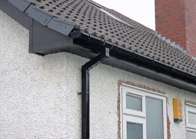 Replacement of old gutters and downpipes in Dublin by Affordable Roofers.